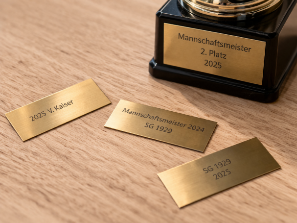 Messingschilder für Pokale